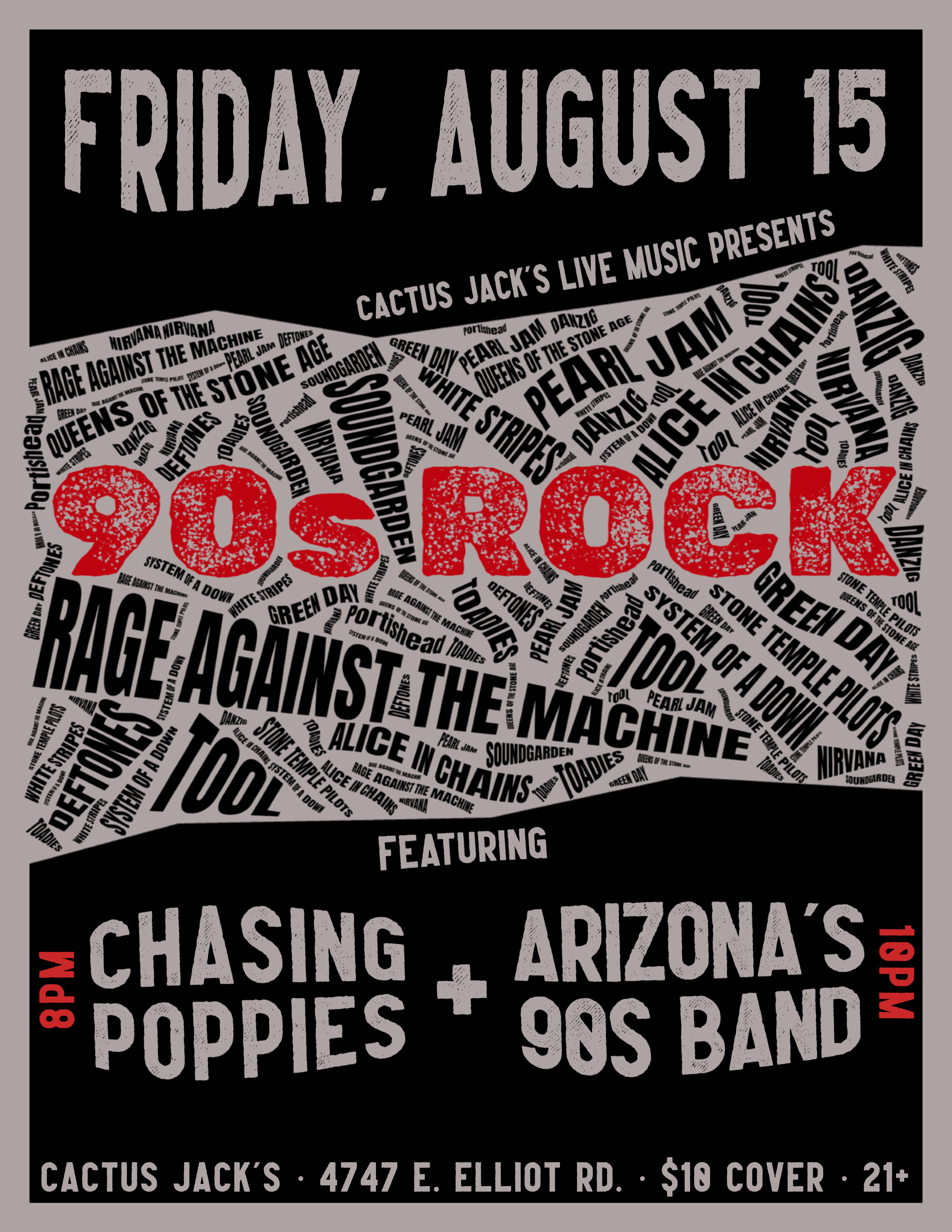 Chasing Poppies and Arizona's 90s Band at Cactus Jack's